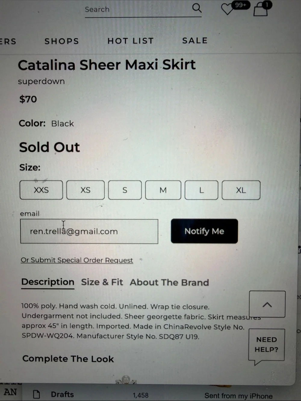 superdown lightweight sheer